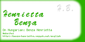 henrietta benza business card